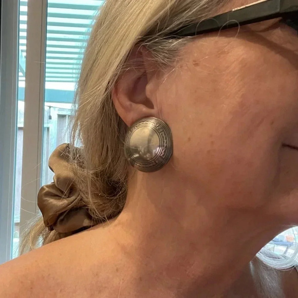 Vintage Sterling Clip On Earrings Stunning Retro Style - Picture 11 of 13